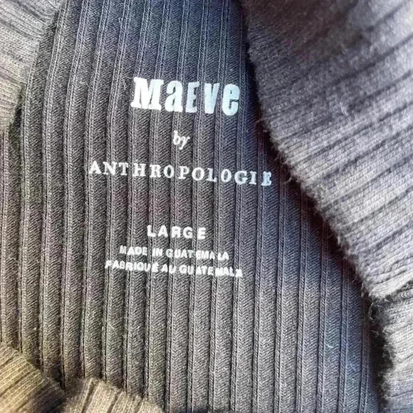 MAEVE by Anthropologie  women’s black turtleneck ribbed 95% cotton sz L preloved - Picture 6 of 6